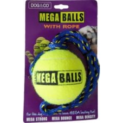 Dog & Co Mega Ball With Rope 4" Hem & Boo